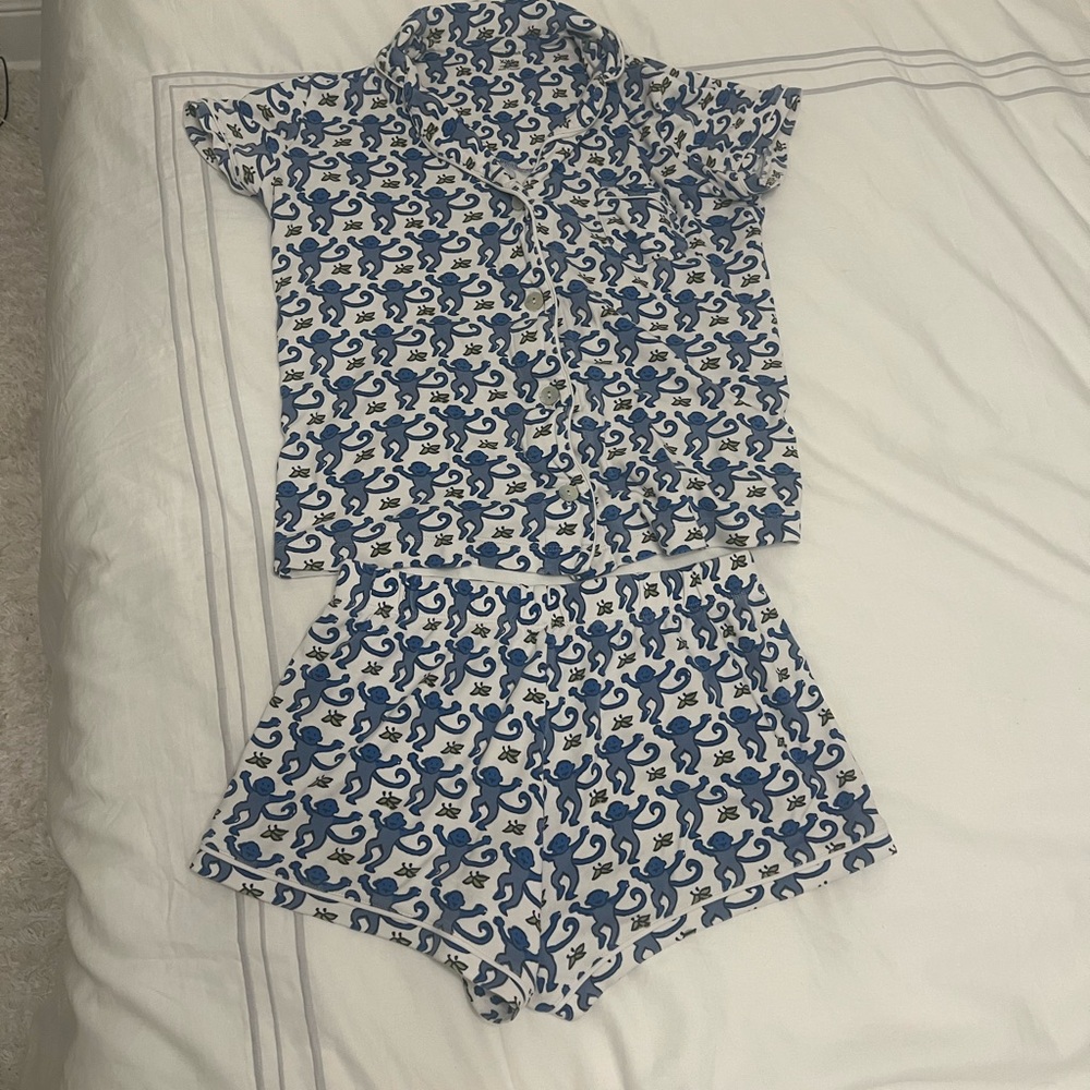 Roller Rabbit Blue and White Pajama Set